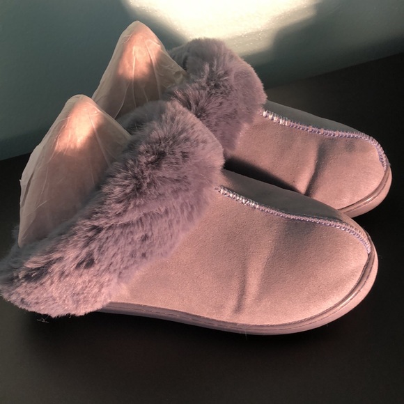 women's lc lauren conrad faux fur clog slippers